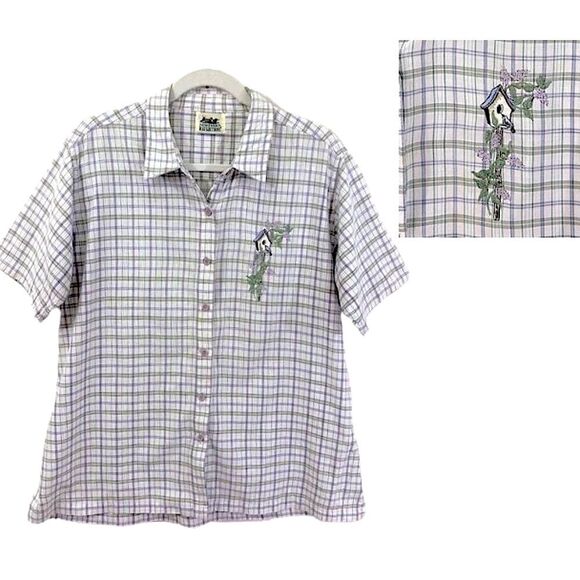 Plaid Shirt Size XL Northern Reflections Cotton Embroidered Plaid - Picture 1 of 10